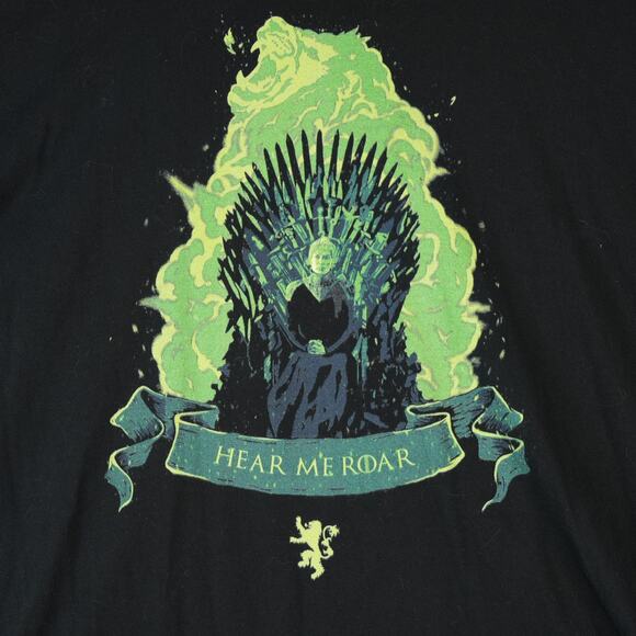 Game of Thrones T-Shirt Mens XXL Black Short Sleeve Hear Me Roar Teepublic - Picture 1 of 6